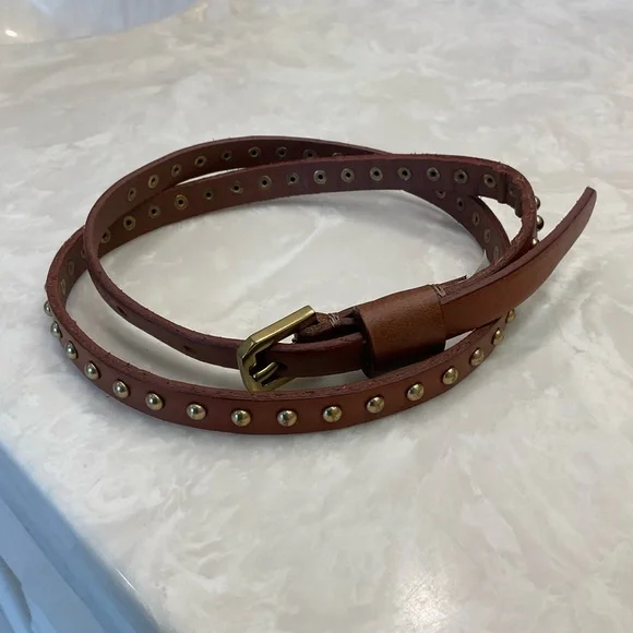 Skinny brown belt with gold studding by Target, Size Small 36 total inches - Picture 5 of 9